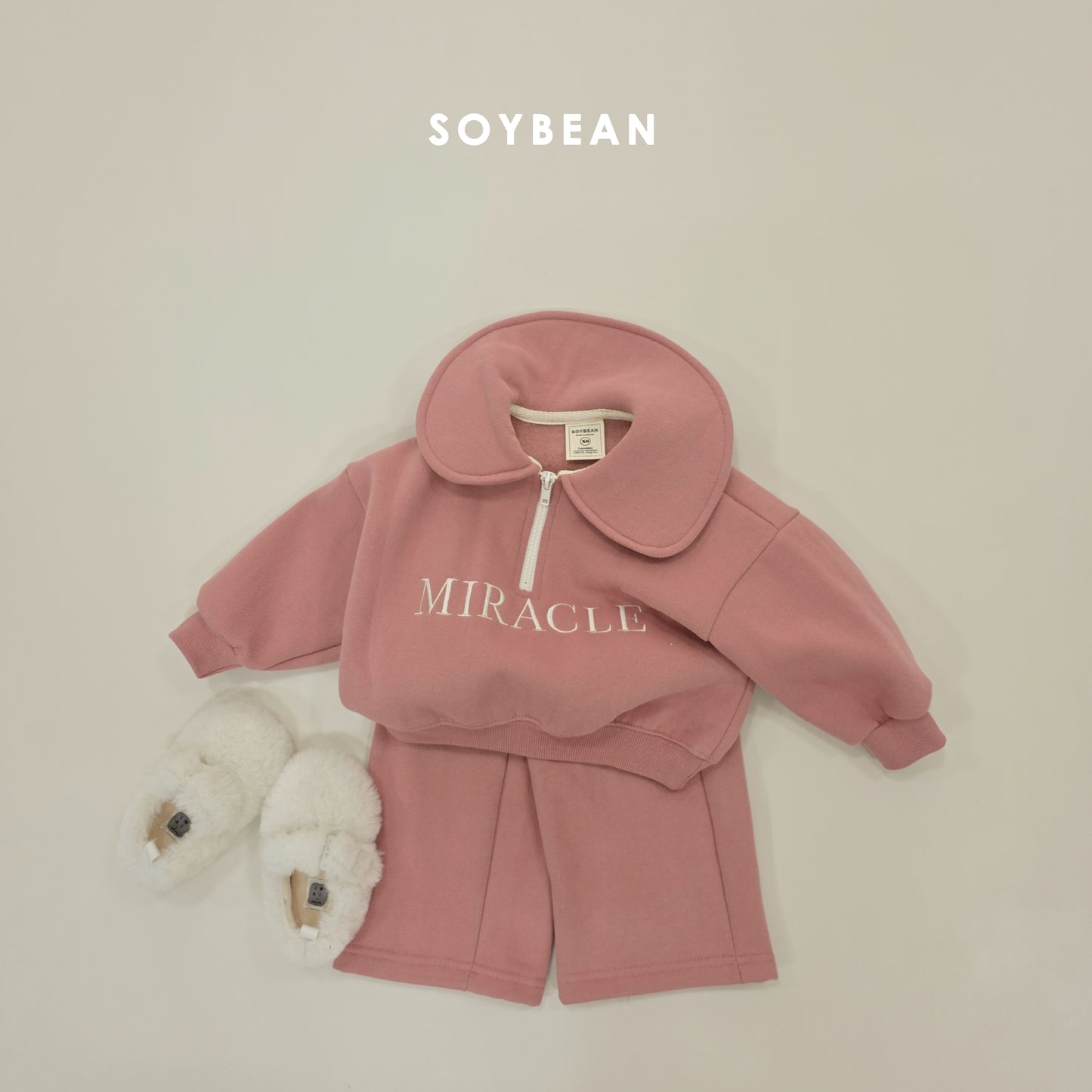 (Pre-order) Soybean Kids Winter - Miracle Half-Zip Top & Bottom Set 미라클반집업상하 (2 Colors)