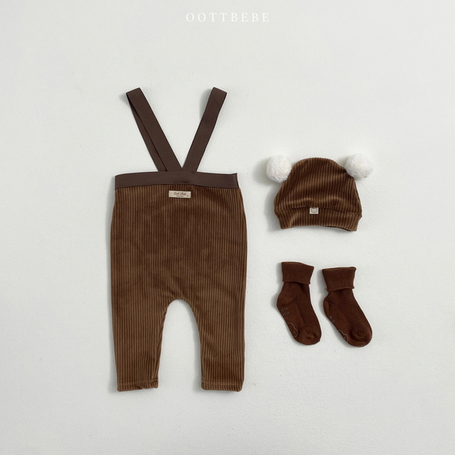 (Pre-order) OOTTBEBE - Bebe Mink Overalls Leggings 밍크멜빵레깅스 (6 Colors)