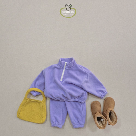 (Pre-order) Soybean Kids - Half-neck Fleece Top & Bottom Set 하프넥플리스상하복 (6 Colors)