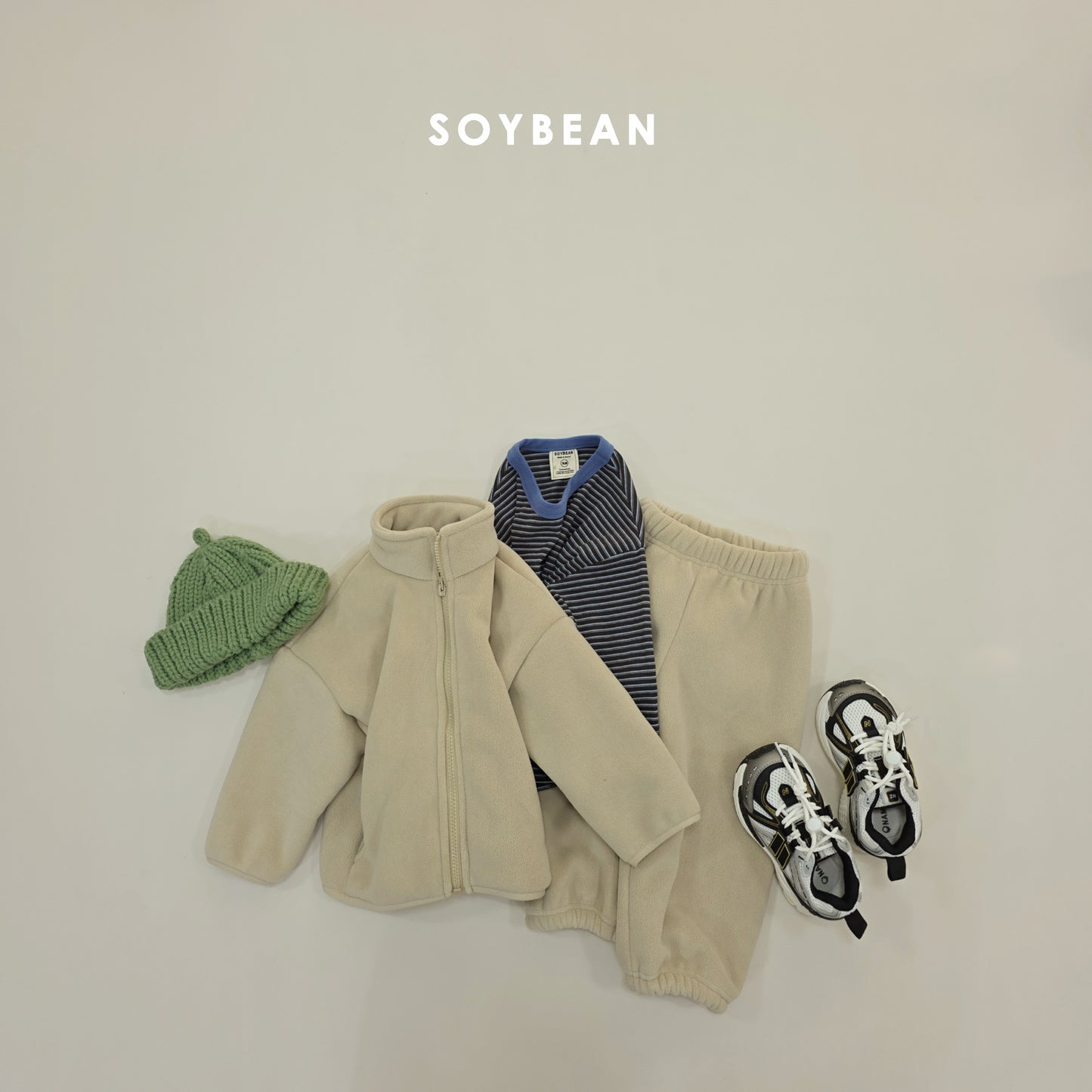 (Pre-order) Soybean Kids Winter - Super Fleece Zip-Up Top & Bottom Set 슈퍼플리스집업상하 (4 Colors)