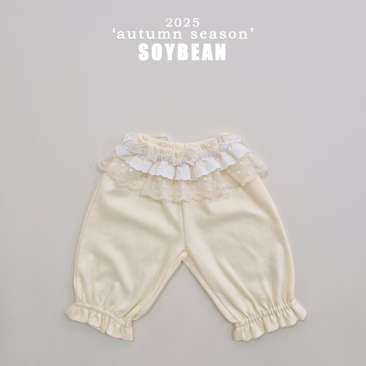 (Pre-order) Soybean Kids - Lace Layered Frill Pants 레이스캉프릴팬츠 (2 Colors)