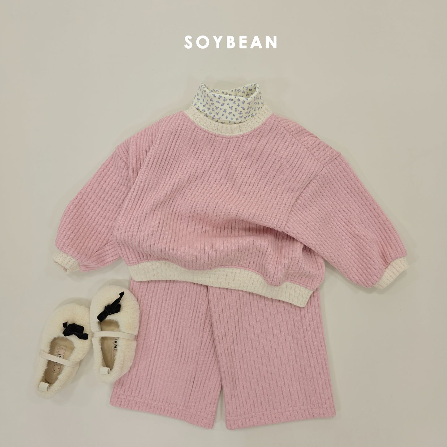(Pre-order) Soybean Kids Winter - Daily Knit Top & Bottom Set 데일리니트상하 (2 Colors)