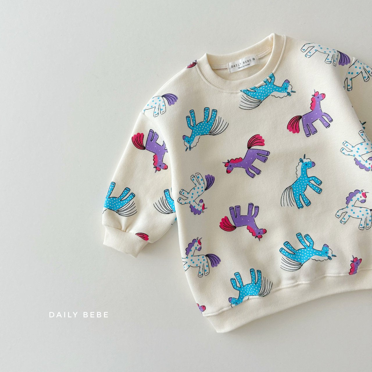(Pre-order) Daily Bebe Winter - Kids' Playful Animal Long Sweatshirt 롱 맨투맨 (2 Colors)