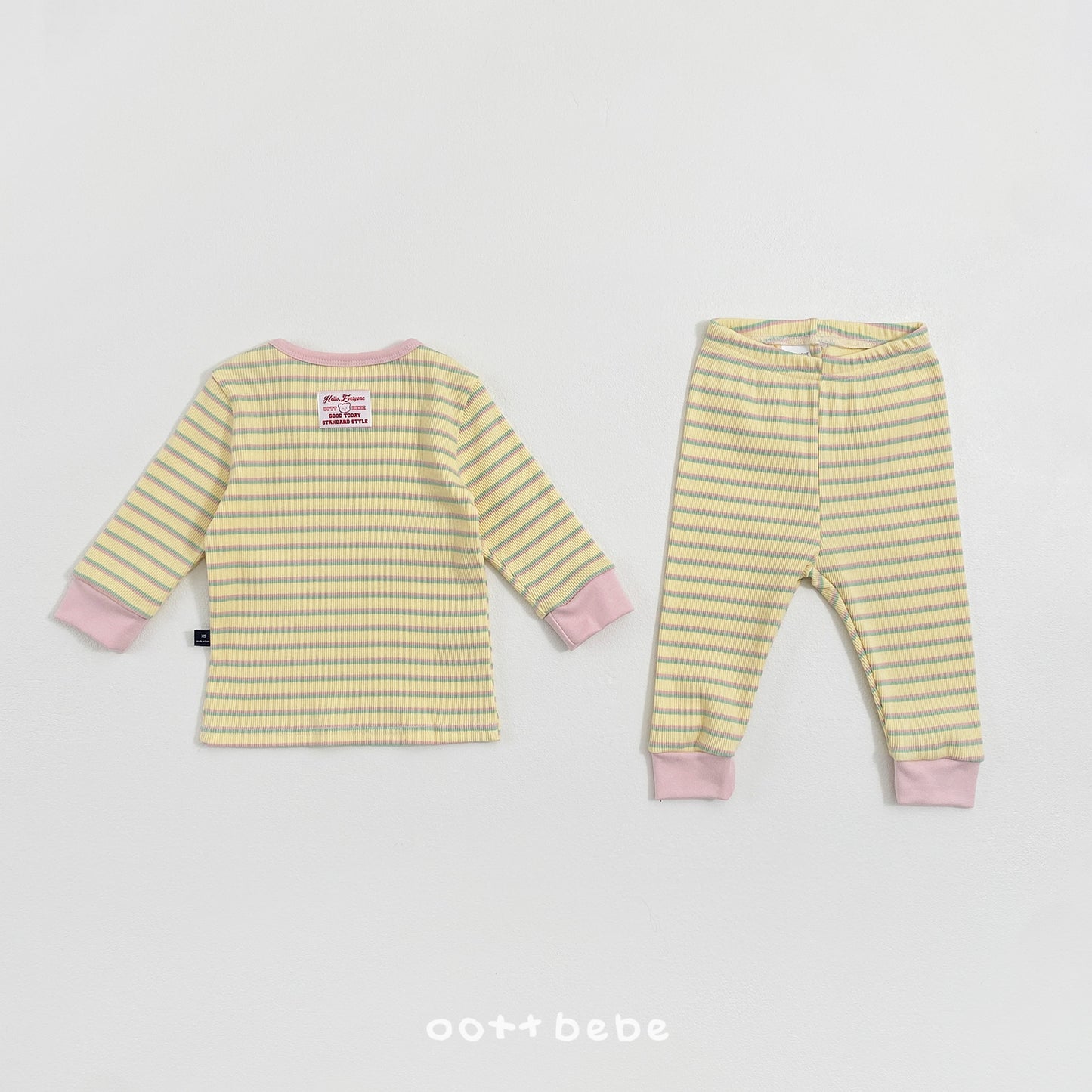 (Pre-order) OOTTBEBE Spring - Apollo Stripe Pajama Set 아폴로실내복 (3 Colors)