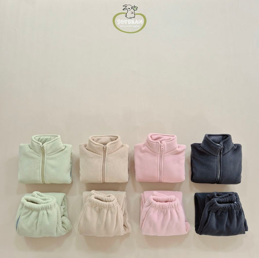 (Pre-order) Soybean Kids - Super Fleece Zip-Up Top & Bottom Set 슈퍼플리스집업상하복 (4 Colors)