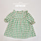 (Pre-order) Soybean Kids - Check Flower Embroidery Dress 체크플라워원피스 (2 Colors)
