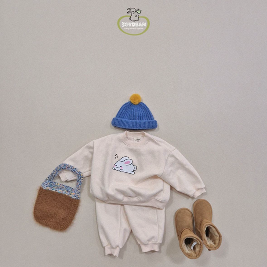 (Pre-order) Soybean Kids - Nap-Time Fleece-Lined Top & Bottom Set 양기모낮잠상하복 (3 Colors)