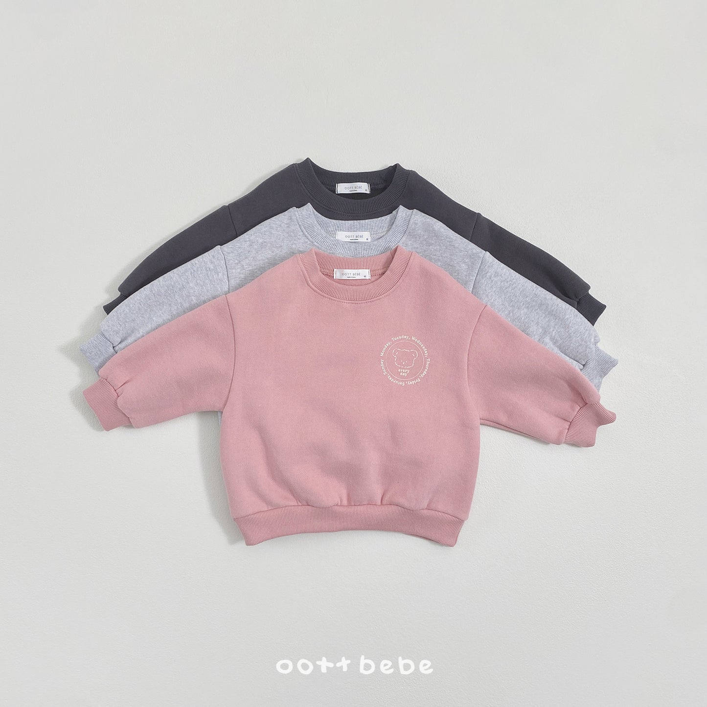 (Pre-order) OOTTBEBE Winter - Everyday Bear Sweatshirt 에브리데이맨투맨 (3 Colors)