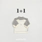 (Pre-order) OOTTBEBE Winter - (Baby) 1+1 Layering Heart Tee Set 윈터1+1티셔츠 (3 Colors)