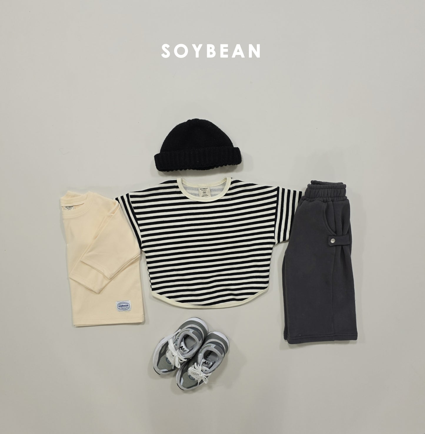 (Pre-order) Soybean Kids Winter - Fleece-Lined Side Snap Wide Pants 양기모사이드스냅팬츠 (4 Colors)