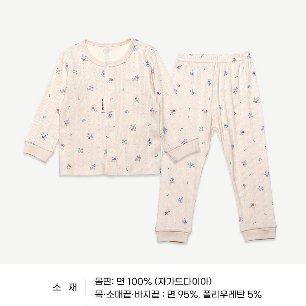 (Baby Boom) Jacquard Diamond Long-Sleeve Pajama Set