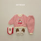 (Pre-order) Soybean Kids Winter - Snowball Stripe Fleece-Lined Top & Bottom Set 스노우볼단가라상하 (3 Colors)