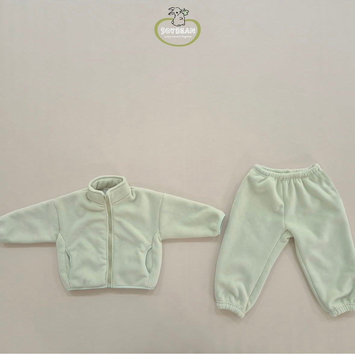 (Pre-order) Soybean Kids - Super Fleece Zip-Up Top & Bottom Set 슈퍼플리스집업상하복 (4 Colors)