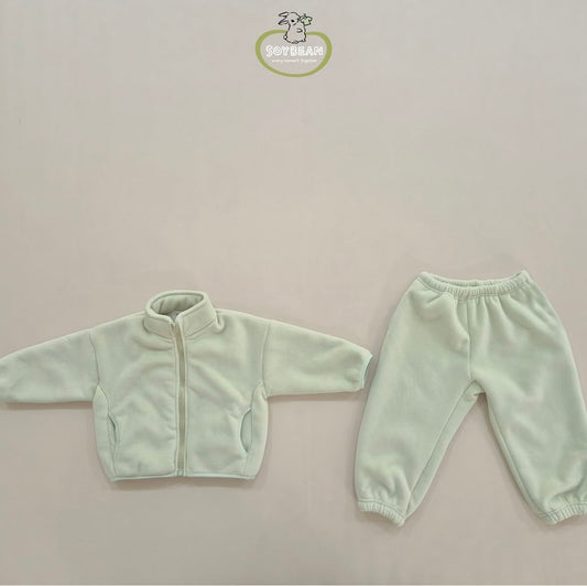 (Pre-order) Soybean Kids - Super Fleece Zip-Up Top & Bottom Set 슈퍼플리스집업상하복 (4 Colors)