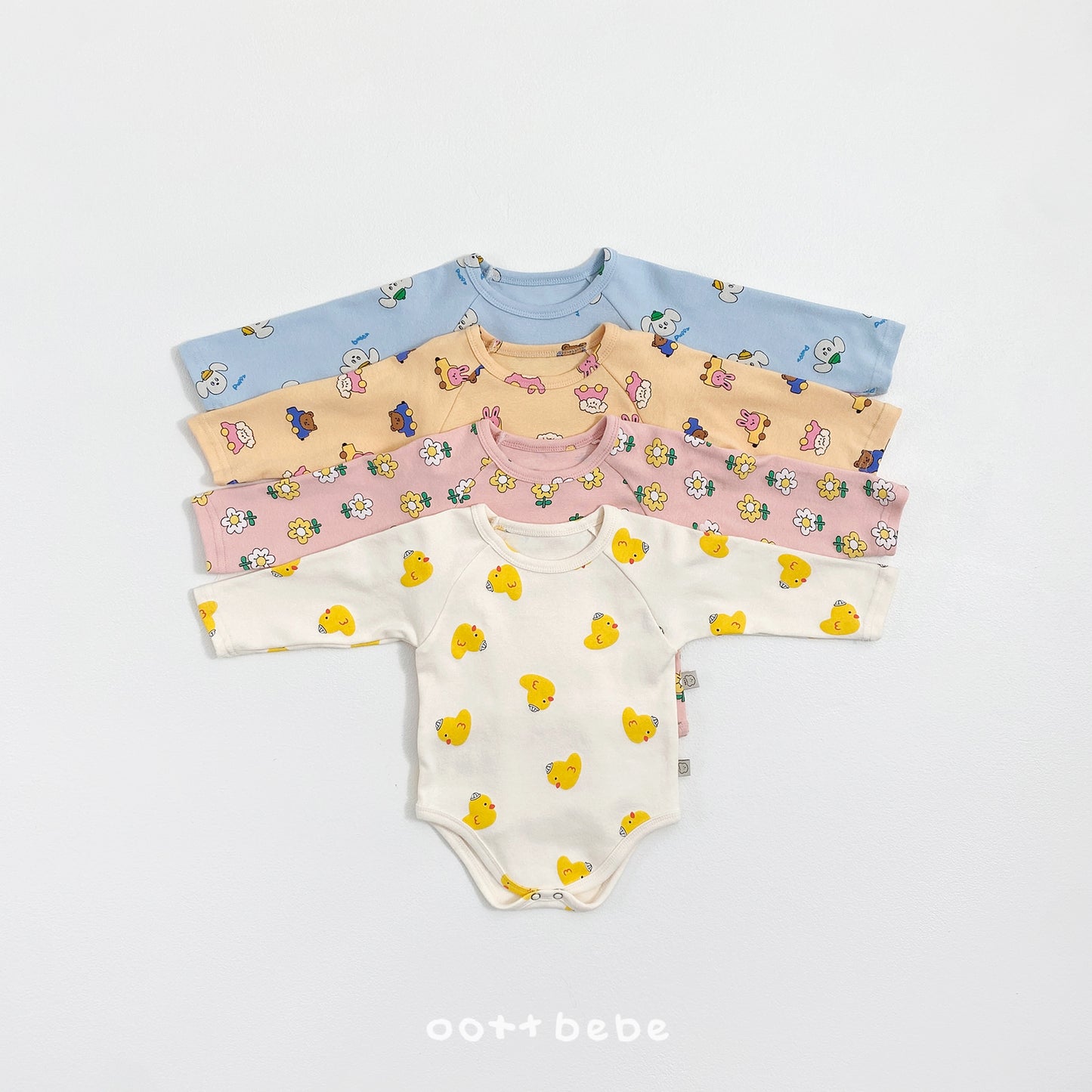 (Pre-order) OOTTBEBE Spring - Picnic Cotton Romper 나들이슈트세트 (4 Colors)