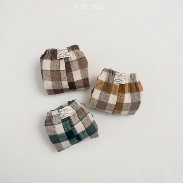 (Pre-order) OOTTBEBE - Brownie Winter Check Pants 브라우니체크팬츠 (2 Colors)