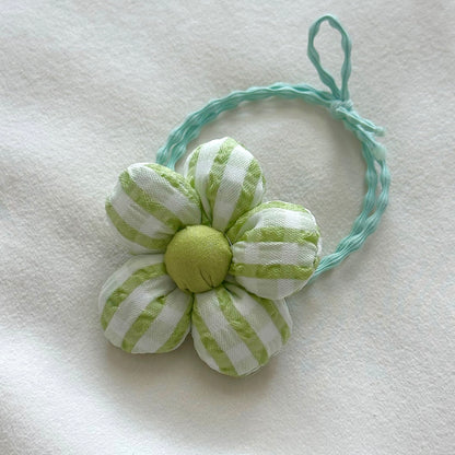 (Chenny Bong Bong) Kids’ Handmade Gingham Blossom Hair Tie (4 Colors)