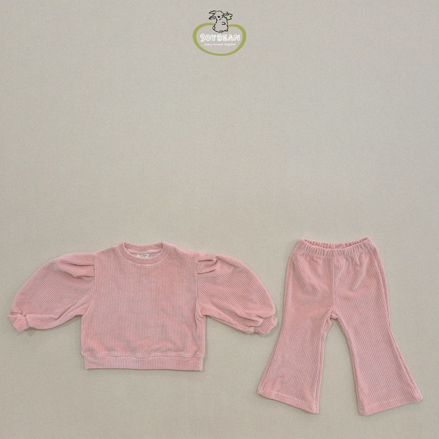 (Pre-order) Soybean Kids - Mink Flare Top & Bottom Set 밍크나팔상하복 (3 Colors)