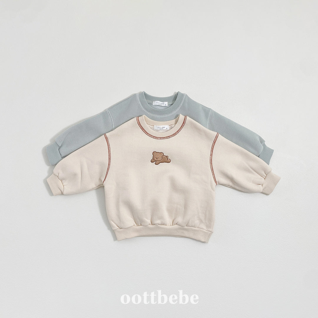 (Pre-order) OOTTBEBE Winter - Cozy Bear Top & Bottom Set 쿨쿨베어상하복 (2 Colors)