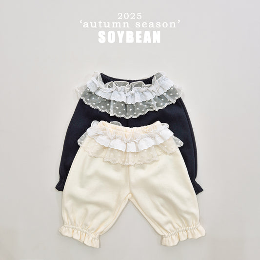 (Pre-order) Soybean Kids - Lace Layered Frill Pants 레이스캉프릴팬츠 (2 Colors)