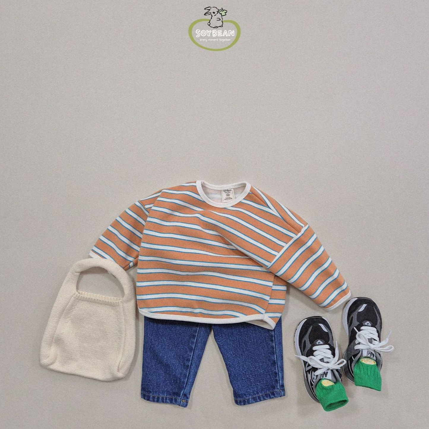 (Pre-order) Soybean Kids - Fleece-Lined Tapered Denim Pants 기모테이퍼드데님팬츠 (2 Colors)