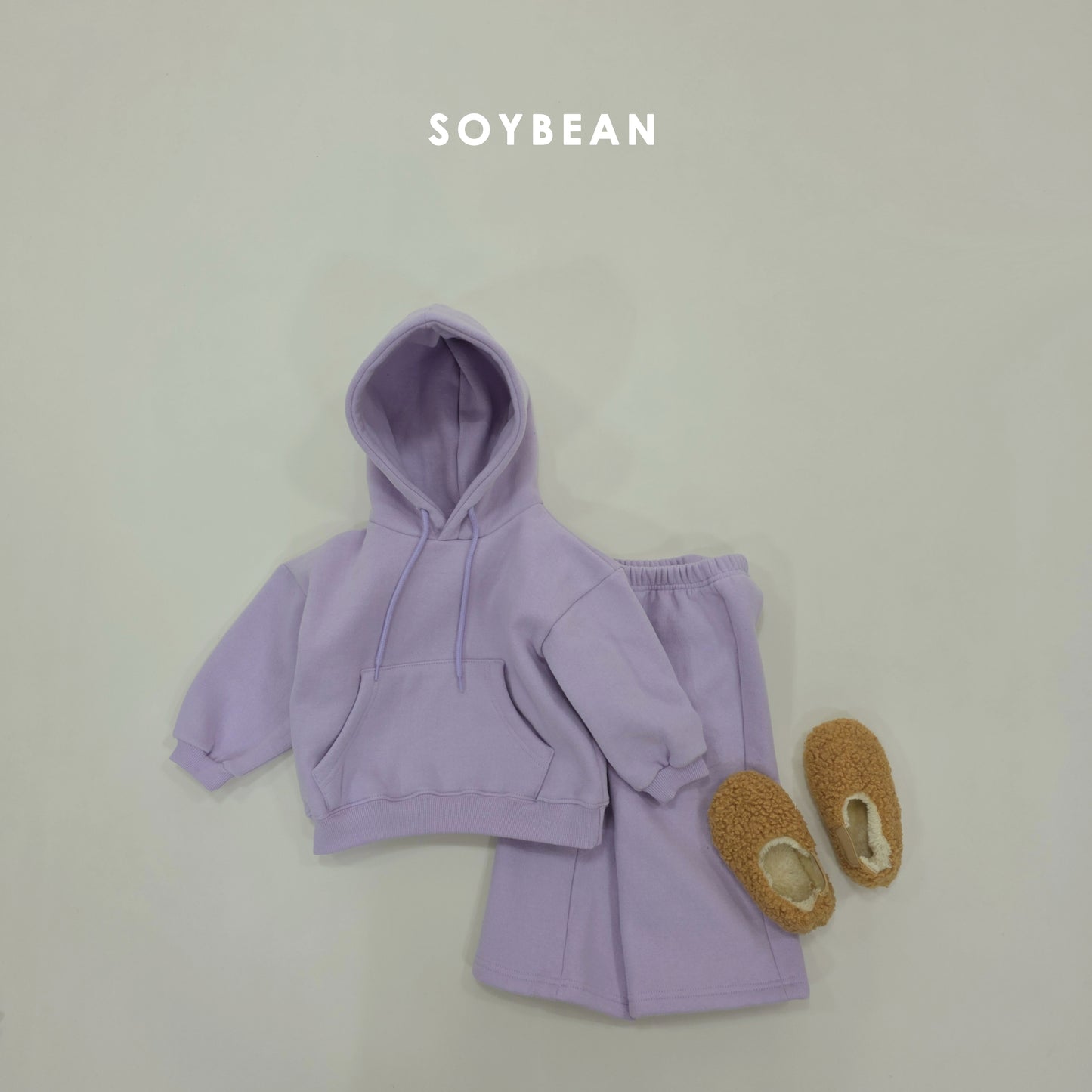 (Pre-order) Soybean Kids Winter - Hooded Fleece-Lined Wide Top & Bottom Set 후드와이드상하복 (5 Colors)