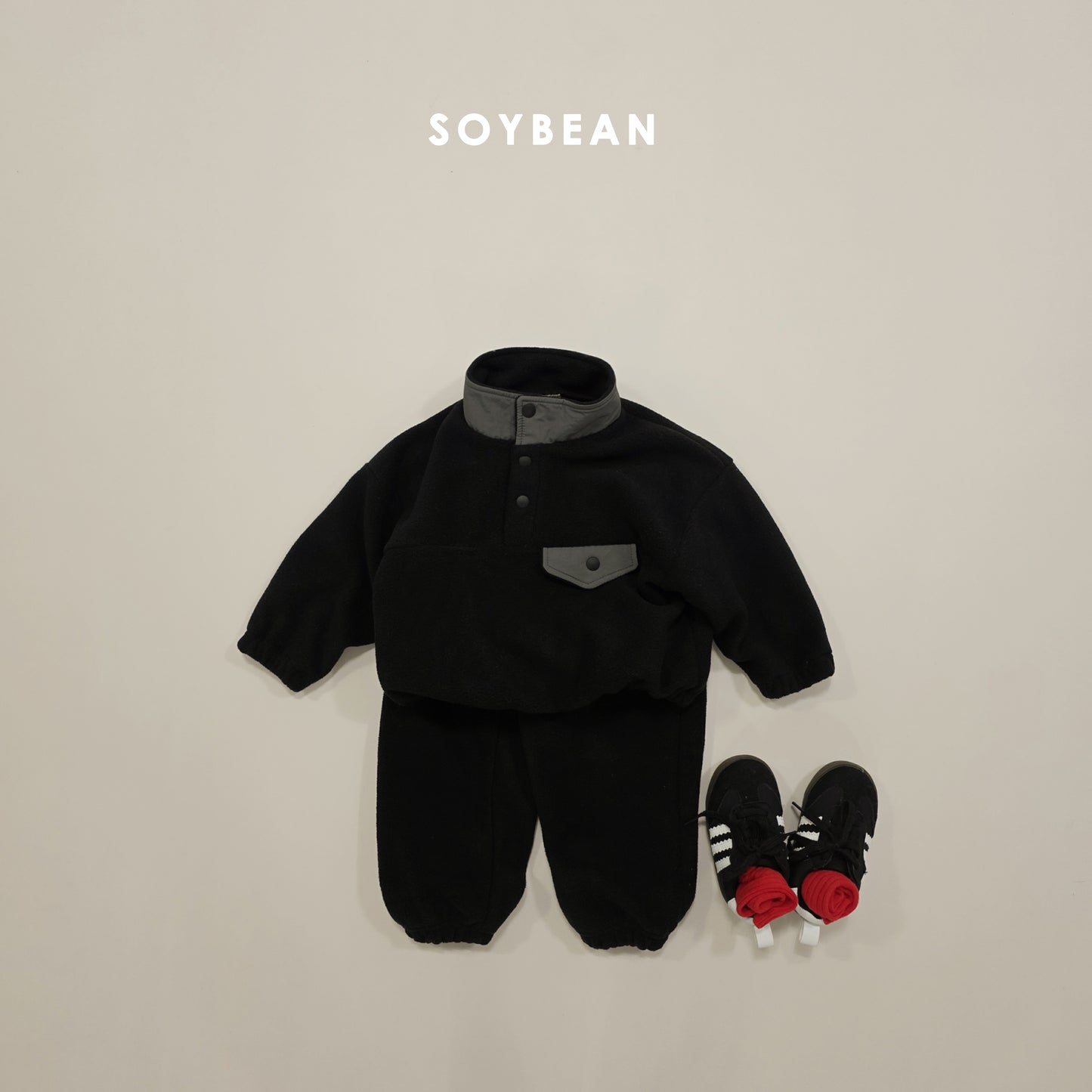 (Pre-order) Soybean Kids Winter - Mountain Neck Fleece Top & Bottom Set 마운틴넥플리스세트 (4 Colors)