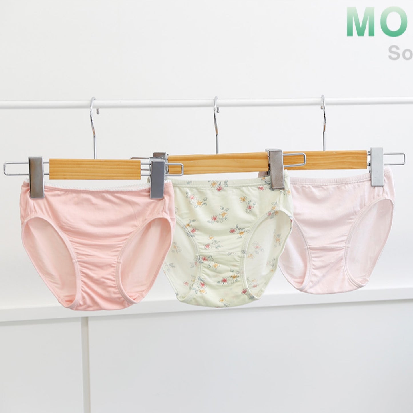 (MayKids) Heart Floral Tencel Modal Girls’ Underwear (3-pack)