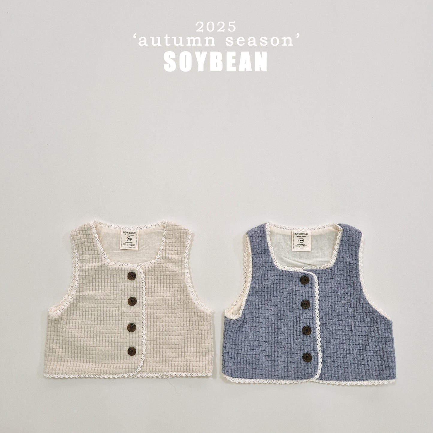 (Pre-order) Soybean Kids - Little Lace Vest 꼬마레이스조끼 (2 Colors)