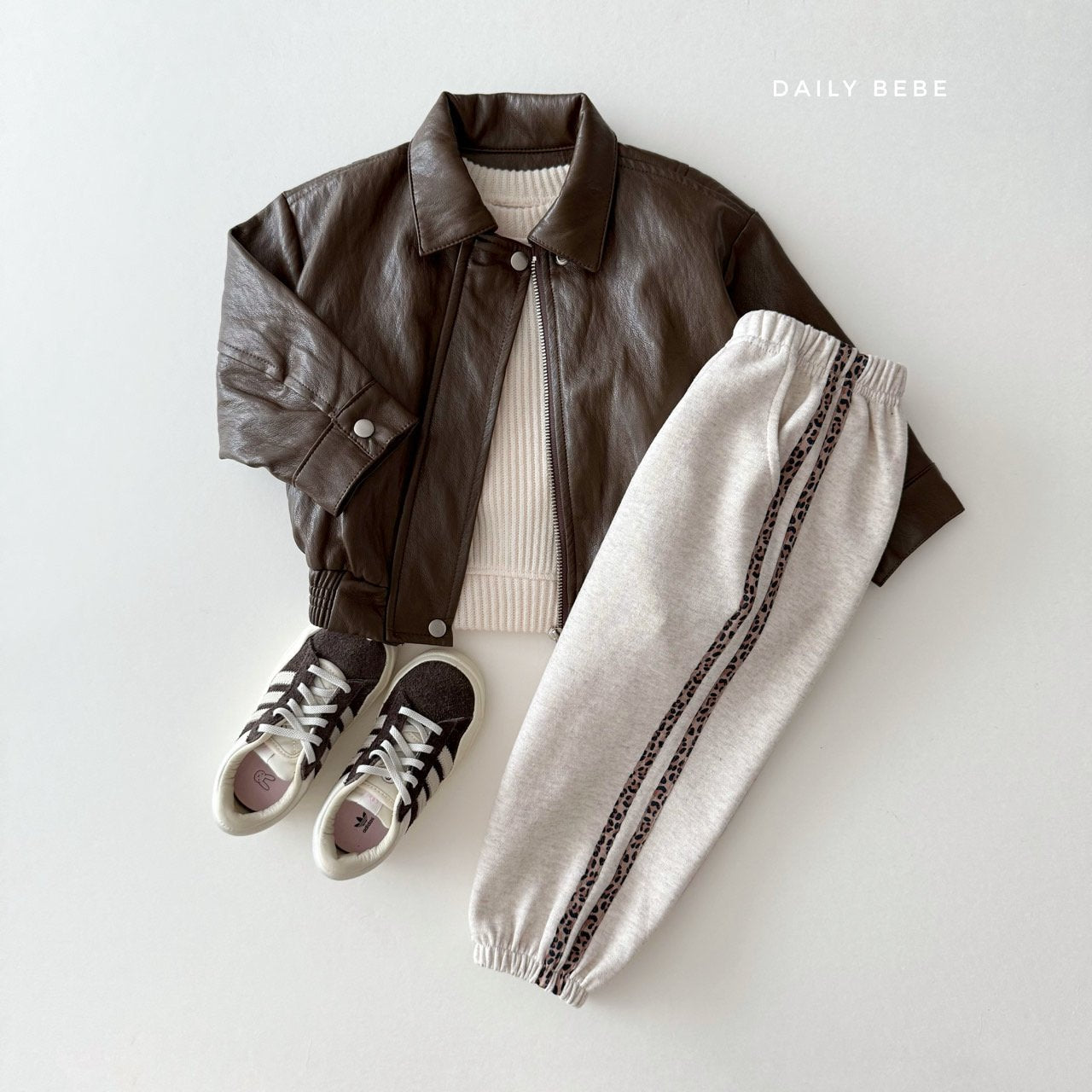 (Pre-order) Daily Bebe - Kids' Faux Leather Jacket 깨죽자켓 (2 Colors)