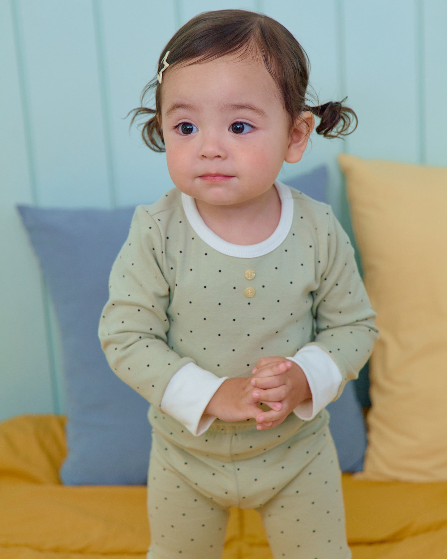 (Pre-order) OOTTBEBE Fall - Mini Dot Pajama Set 슈슈도트실내복 (2 Colors)