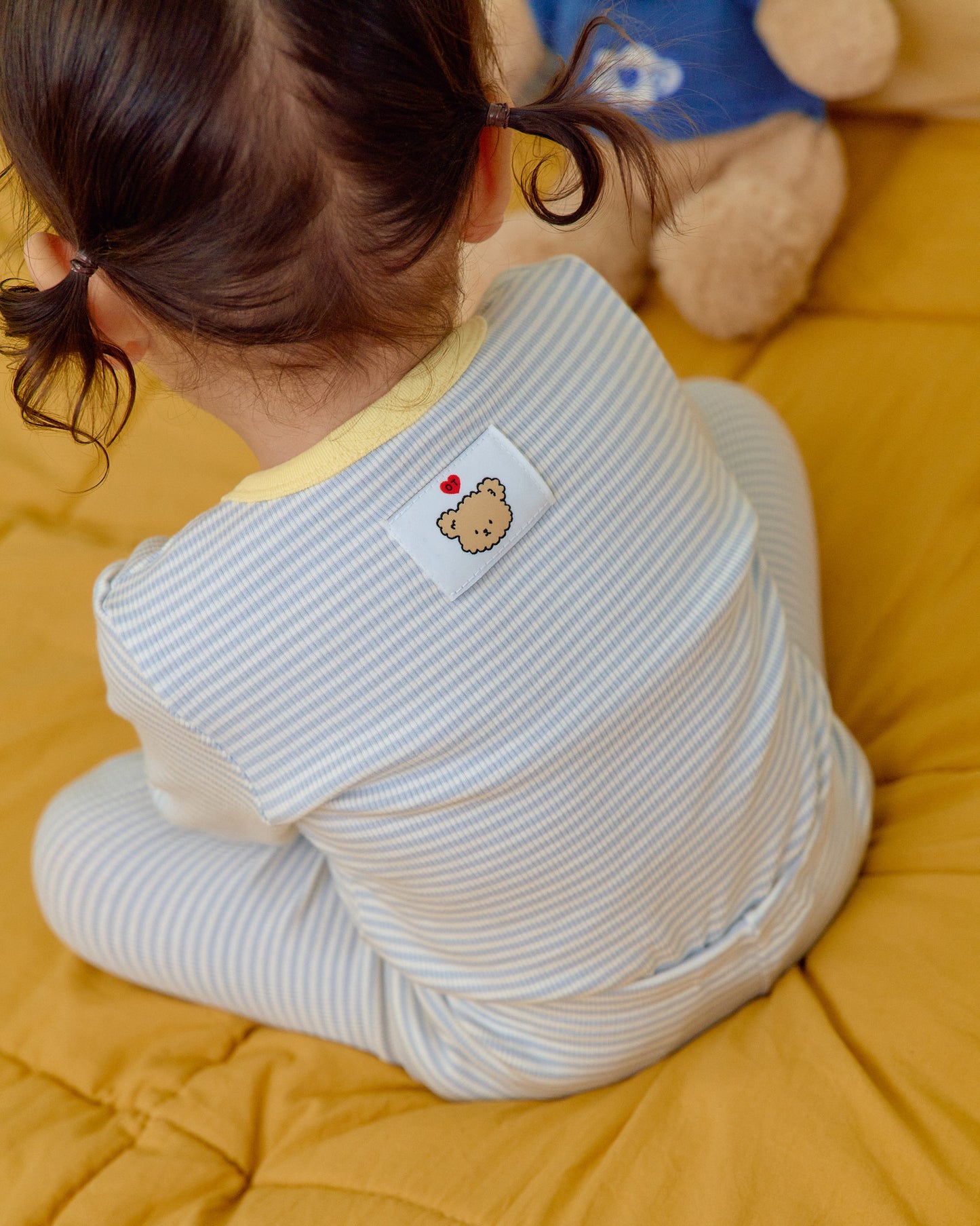 (Pre-order) OOTTBEBE Fall - Sweet Stripe Pajama Set 바닐라라떼실내복 (3 Colors)