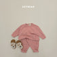 (Pre-order) Soybean Kids Winter - Check Cozy Fleece Top & Bottom Set 체크몽글실내복 (3 Colors)