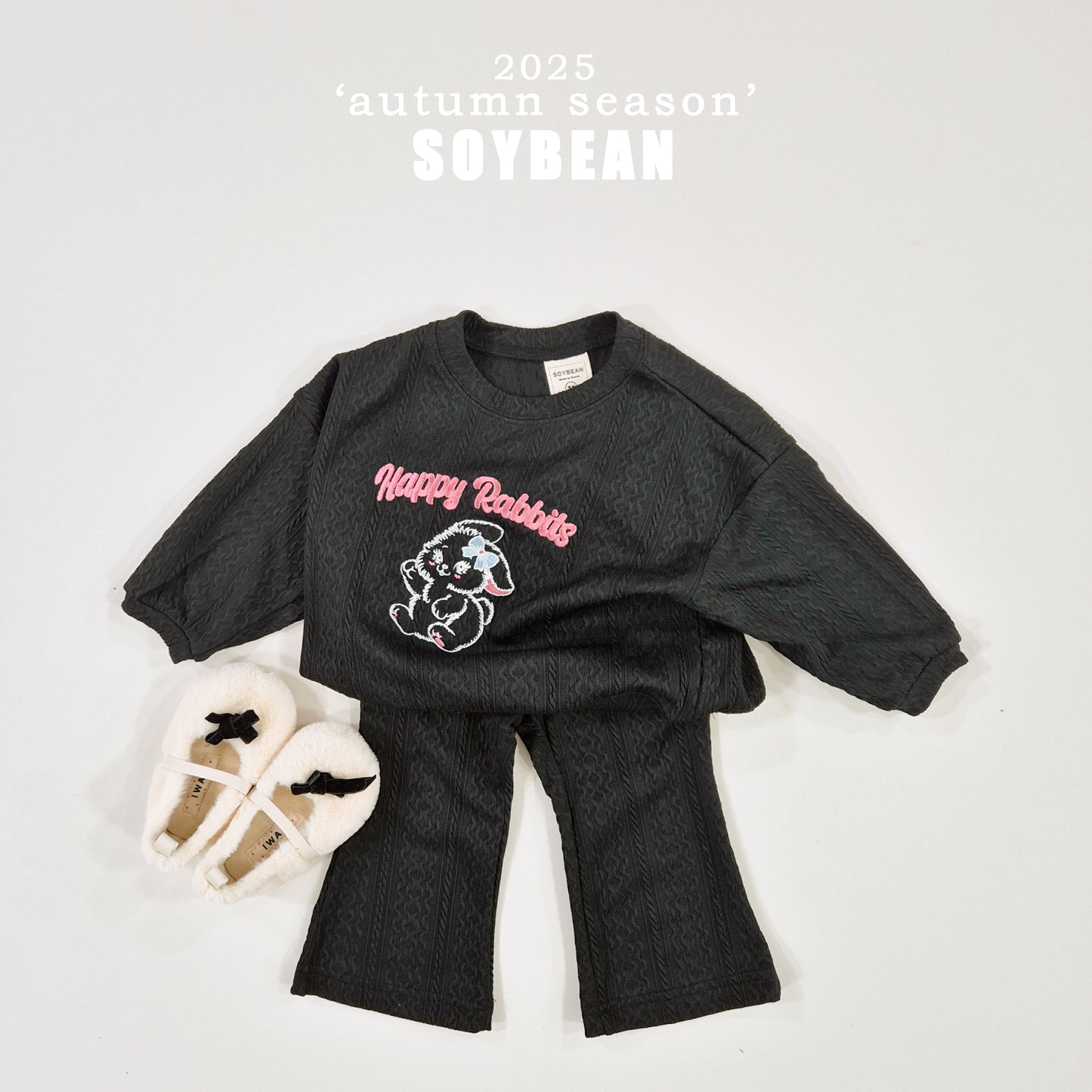 (Pre-order) Soybean Kids - Rabbit Knit Top & Bottom Set 레빗니트상하복 (2 Colors)