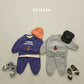 (Pre-order) Soybean Kids Winter - Cozy Penguin Collar Fleece-Lined Top & Bottom Set 포근펭귄카라상하복 (2 Colors)