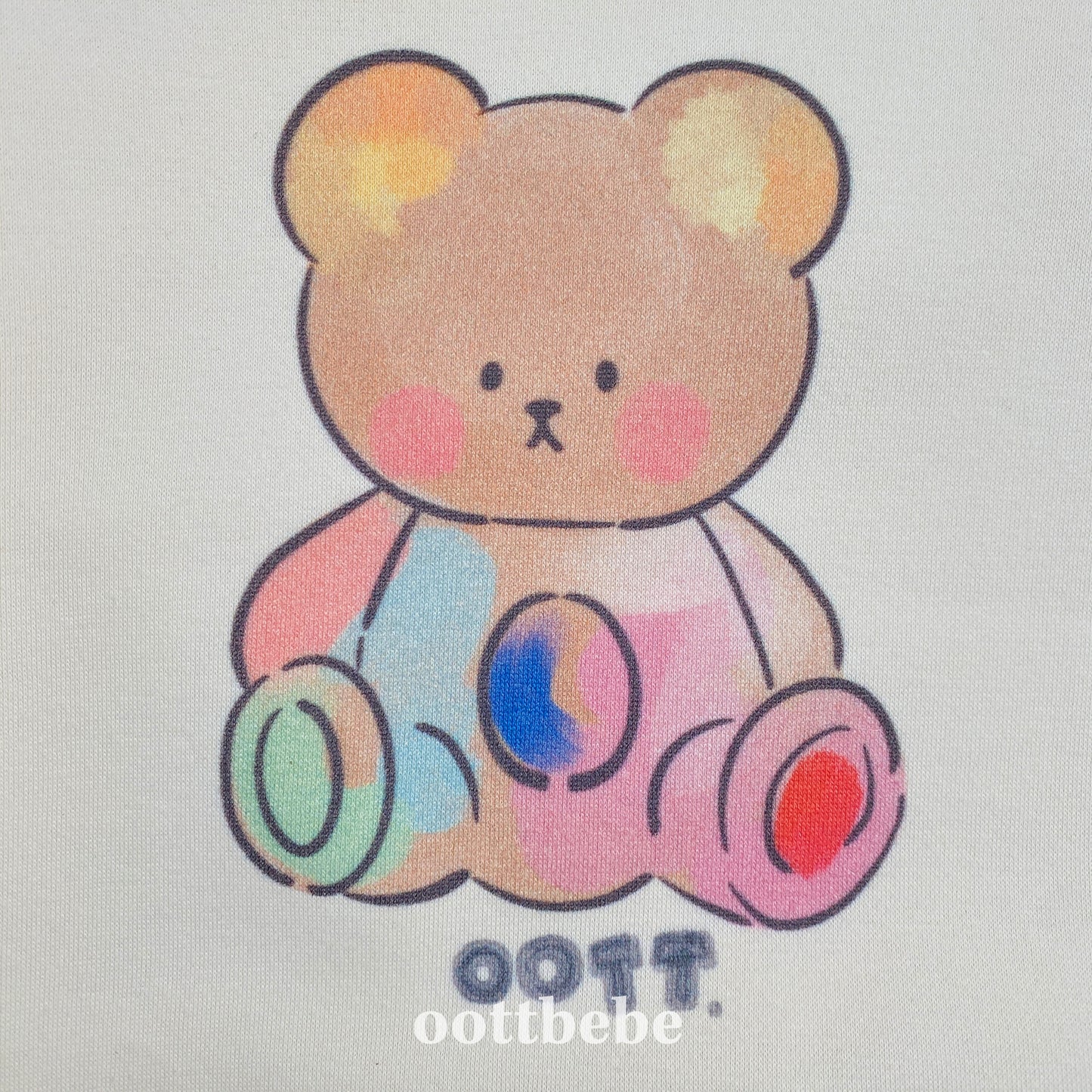 (Pre-order) OOTTBEBE Winter - Watercolor Bear Full Bodysuit 페인팅오띠전신슈트 (2 Colors)