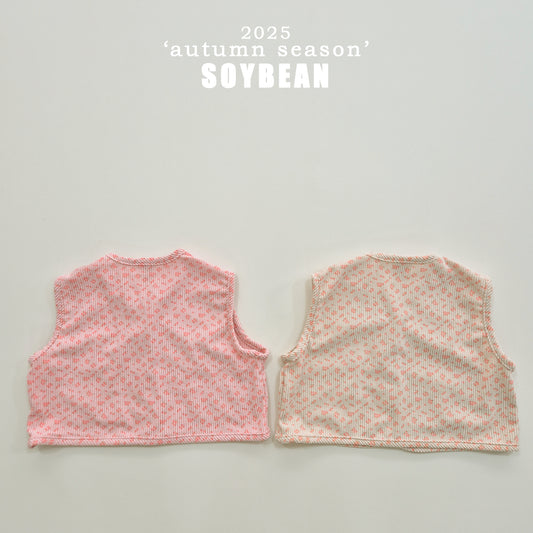 (Pre-order) Soybean Kids - Corduroy Flower Vest 골덴꽃조끼 (2 Colors)