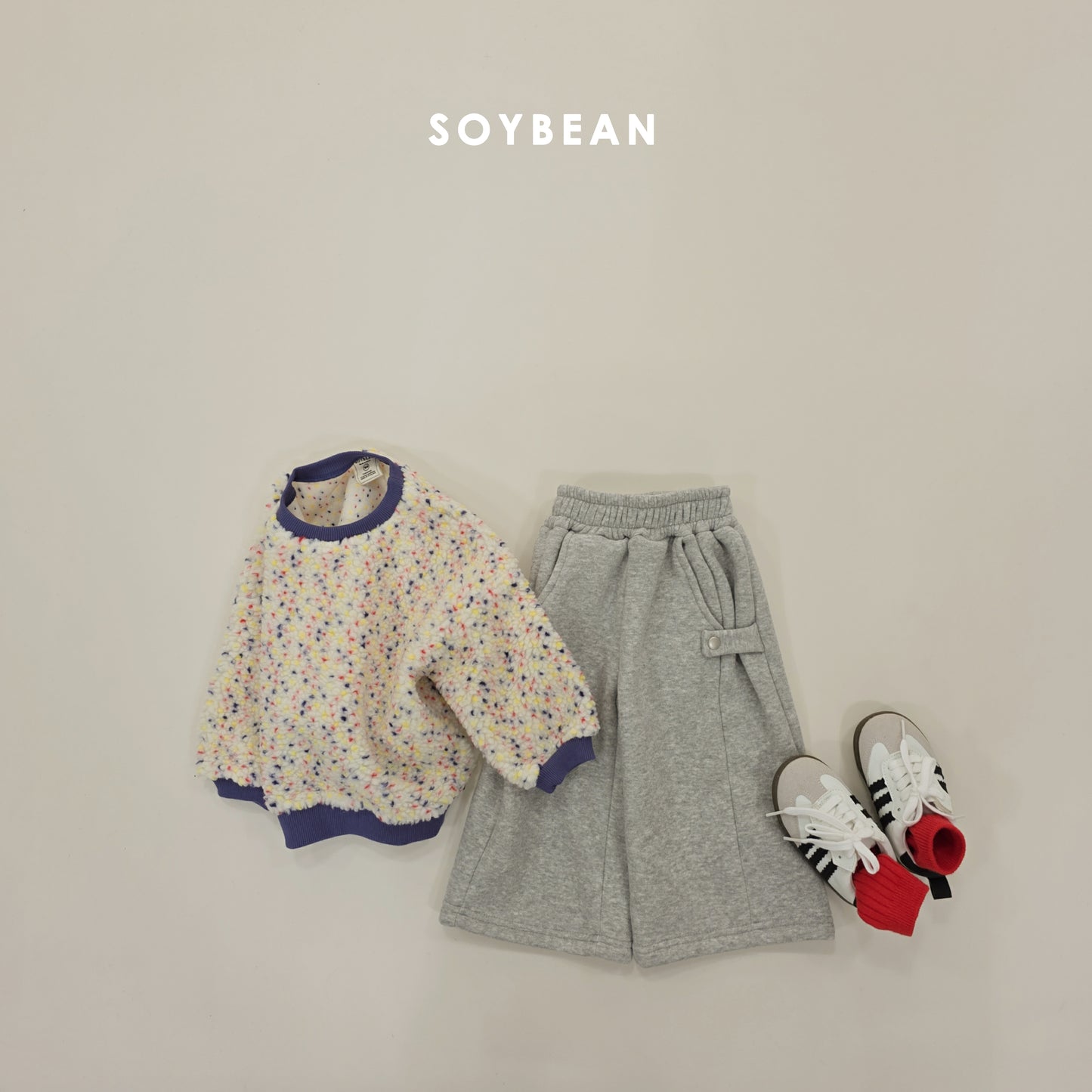 (Pre-order) Soybean Kids Winter - Popping Sherpa Sweatshirt 팝핑양털맨투맨 (4 Colors)