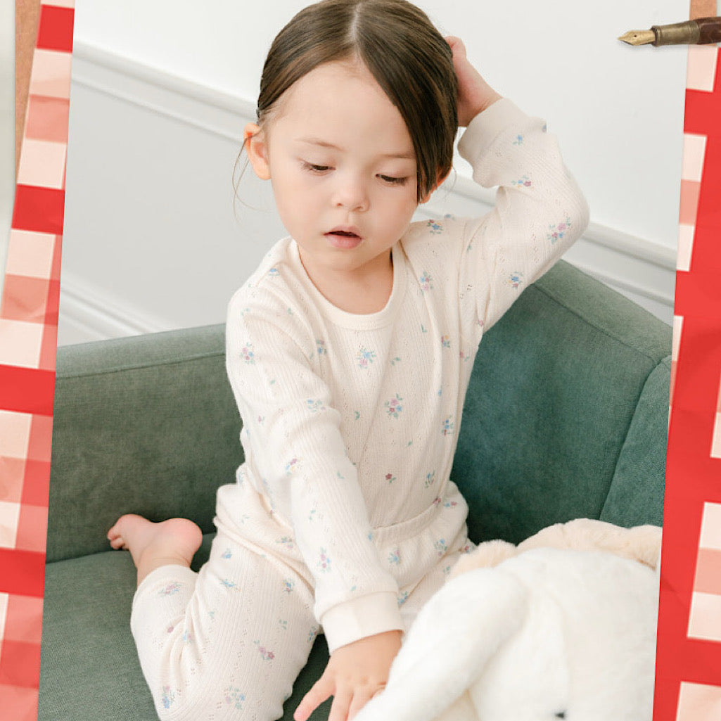 (Baby Boom) Jacquard Diamond Long-Sleeve Pajama Set