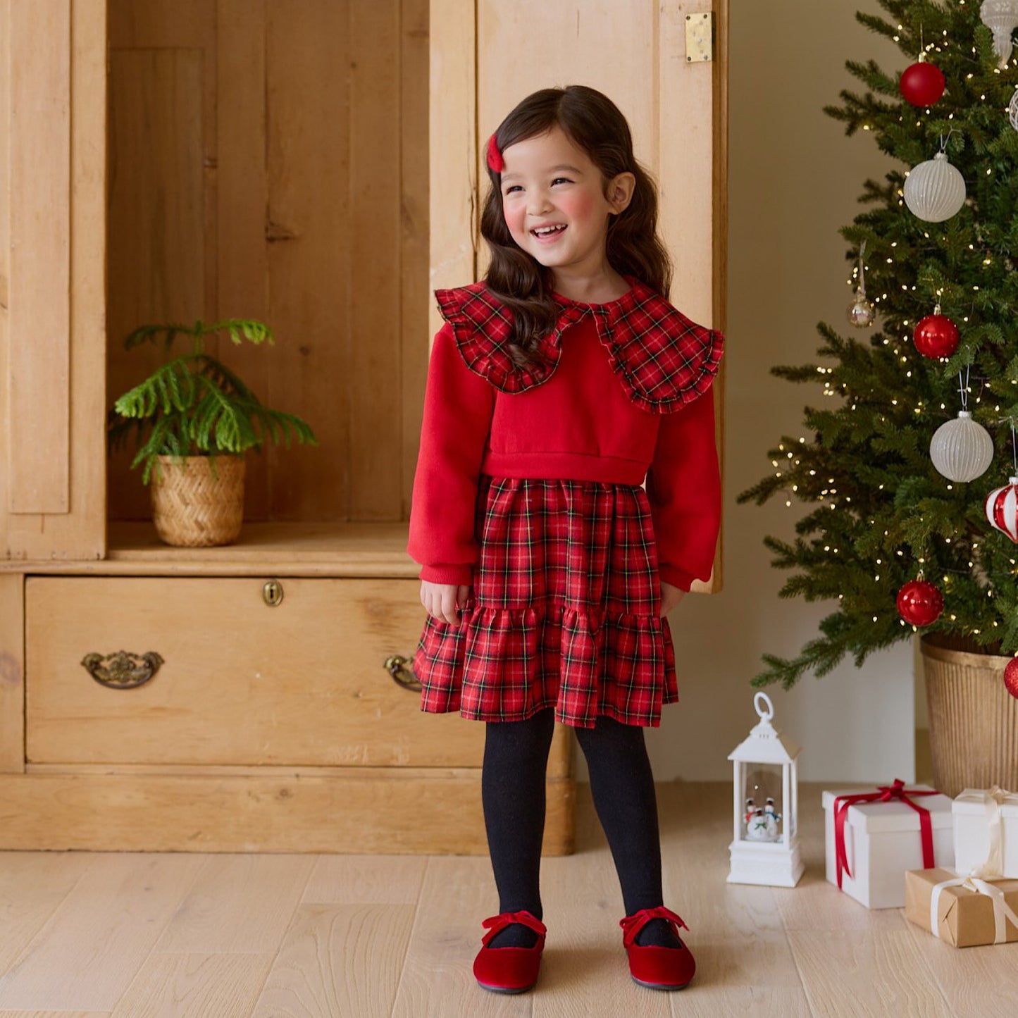 (Pre-order) Daily Bebe - Kids’ Merry Christmas Sweatshirt Dress 메리맨투맨원피스