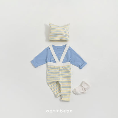 (Pre-order) OOTTBEBE Spring - Say OOTT Stripe Suspender Leggings 세이오뜨멜빵레깅스 (4 Colors)