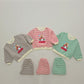 (Pre-order) Soybean Kids Winter - Snowball Stripe Fleece-Lined Top & Bottom Set 스노우볼단가라상하 (3 Colors)