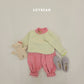 (Pre-order) Soybean Kids Winter - Bong Bong Stripe Fleece-Lined Top & Bottom Set 봉봉단가라상하 (3 Colors)