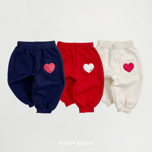 (Pre-order) OOTTBEBE Spring - Heart Pocket Pants 하트포켓팬츠 (3 Colors)