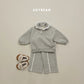 (Pre-order) Soybean Kids Winter - Collar Frill Fleece-Lined Top & Bottom Set 카라프릴양기모상하 (2 Colors)