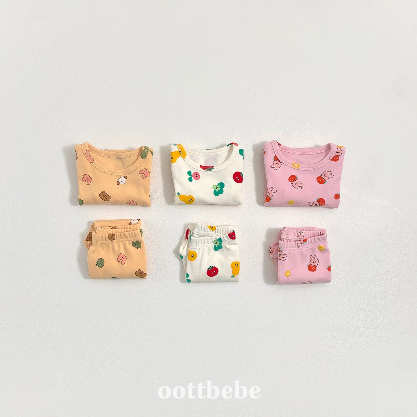 (Pre-order) OOTTBEBE Winter - Yum Yum Friends Homewear 얌얌친구실내복 (3 Colors)
