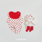 (Pre-order) OOTTBEBE Winter - Heart Full Suit + Bonnet Set 하트전신슈트+보넷set (2 Colors)