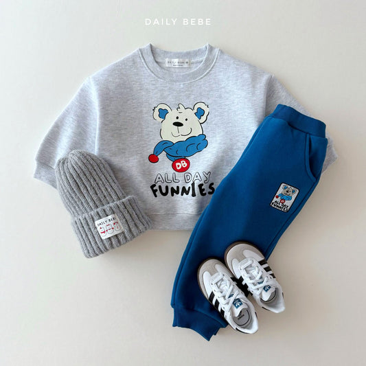 (In Stock) Daily Bebe - Kids’ Hello Winter Top & Bottom Set 펭귄백곰 상하셋트