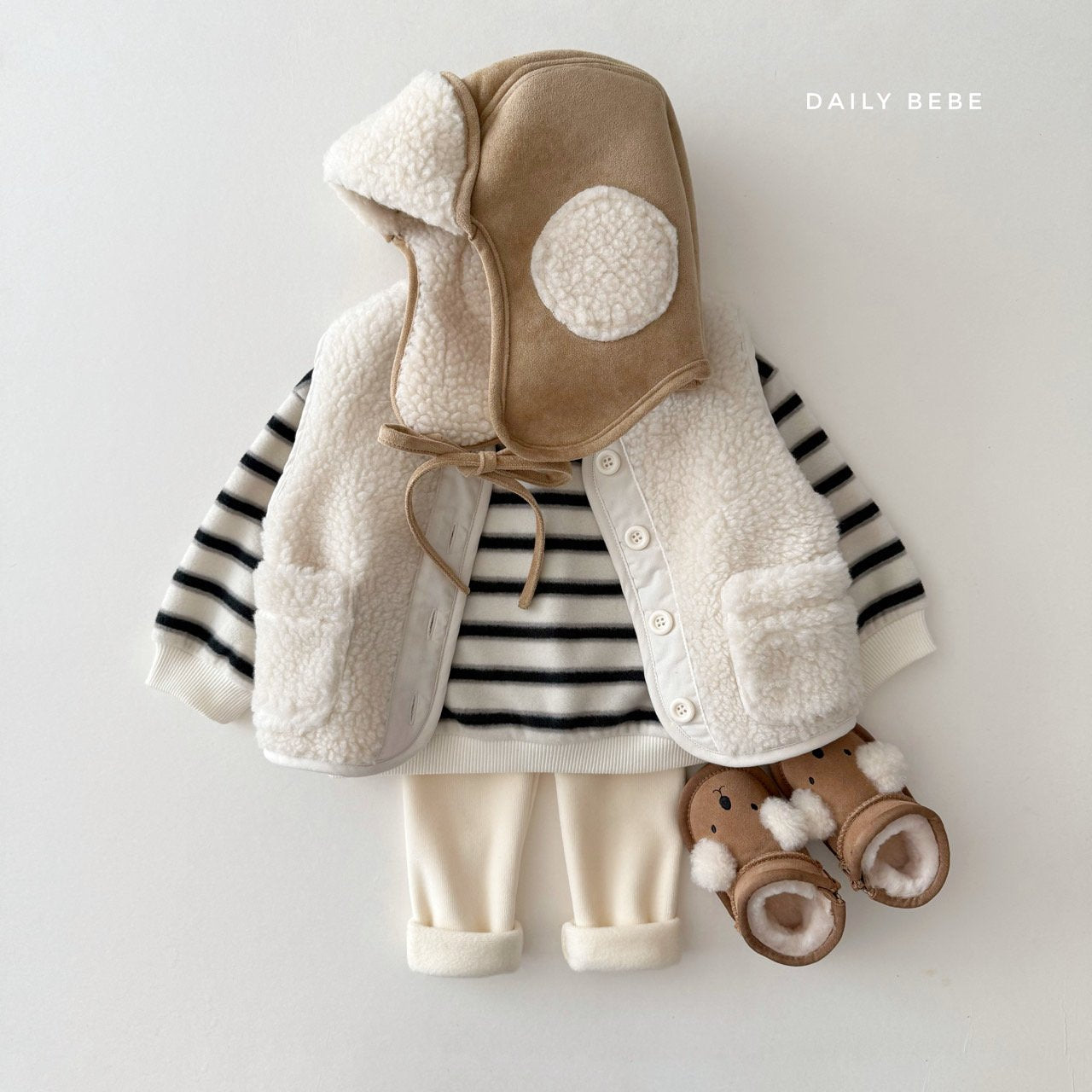 (Pre-order) Daily Bebe Winter - Kids’ Cozy Shearling Pilot Hat 무스탕햇
