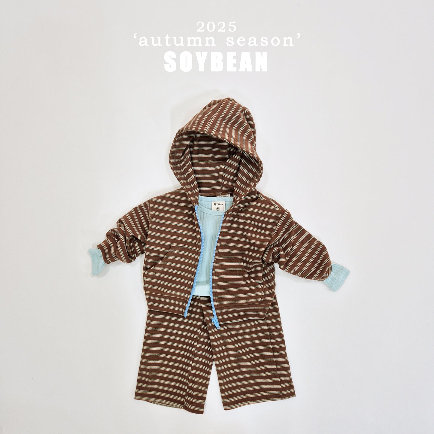 (Pre-order) Soybean Kids - Y2K Stripe Top & Bottom Set Y2K스트라이프셋업 (2 Colors)